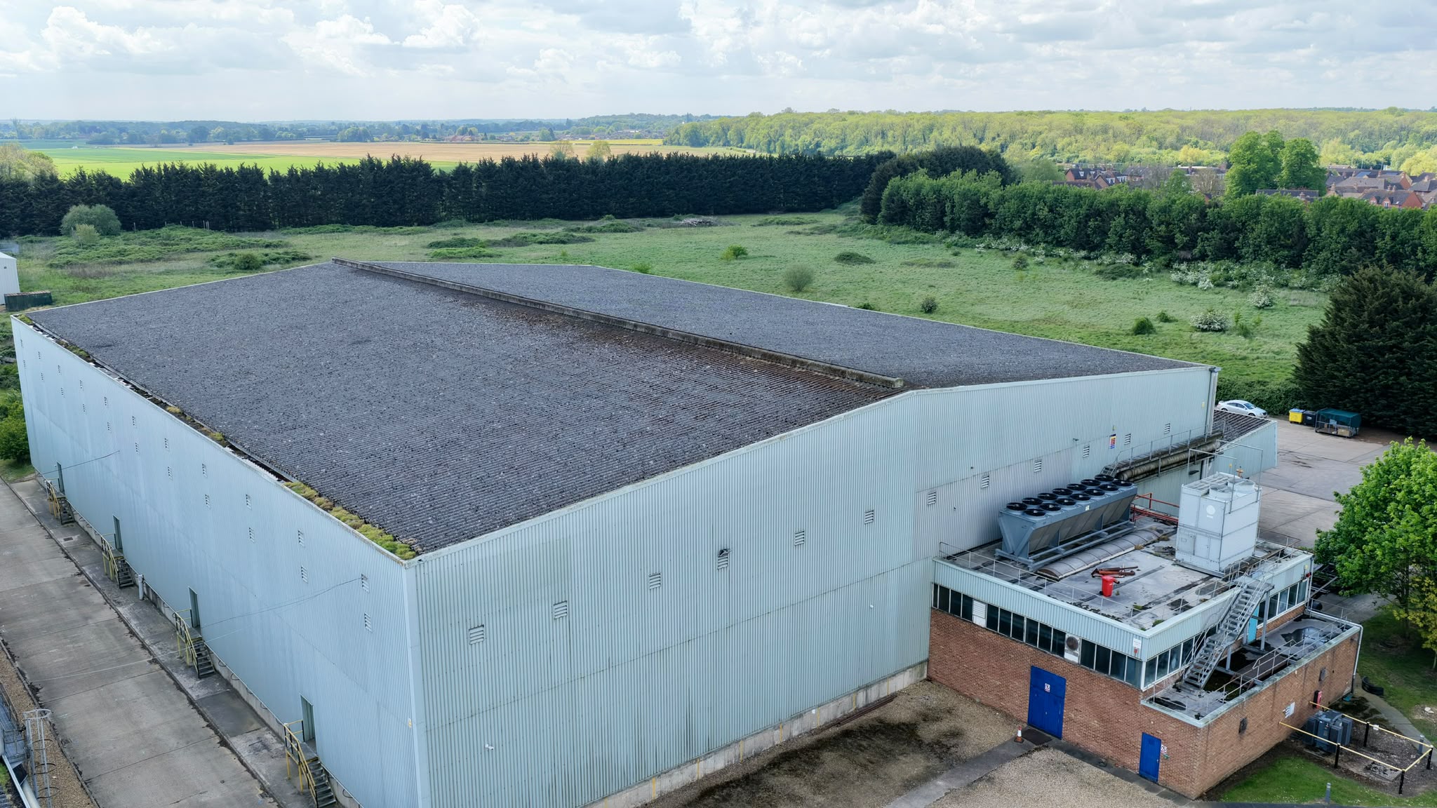 Aerial view of JS Davidson facility roof
